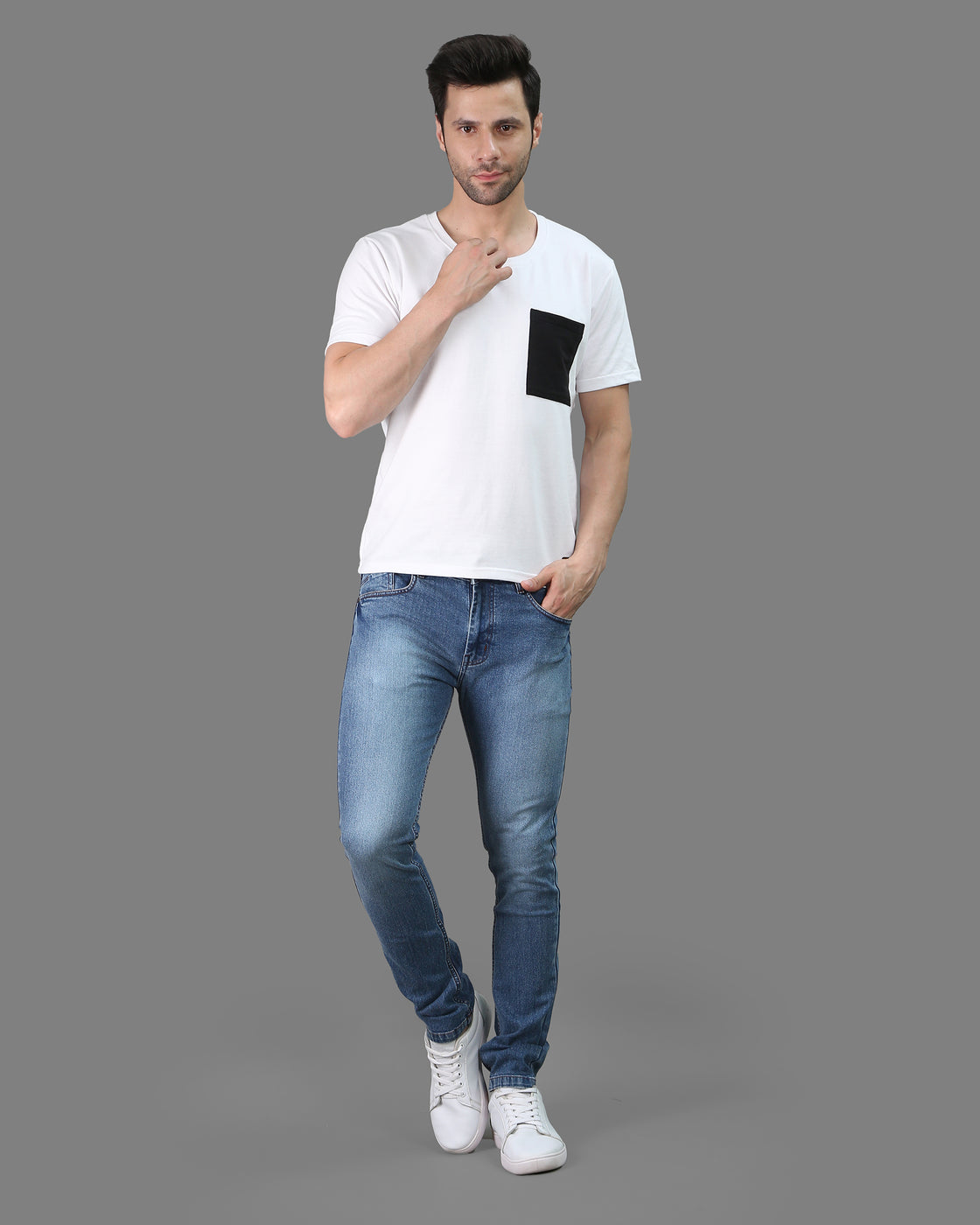 Blue Shaded Slim Fit Jean