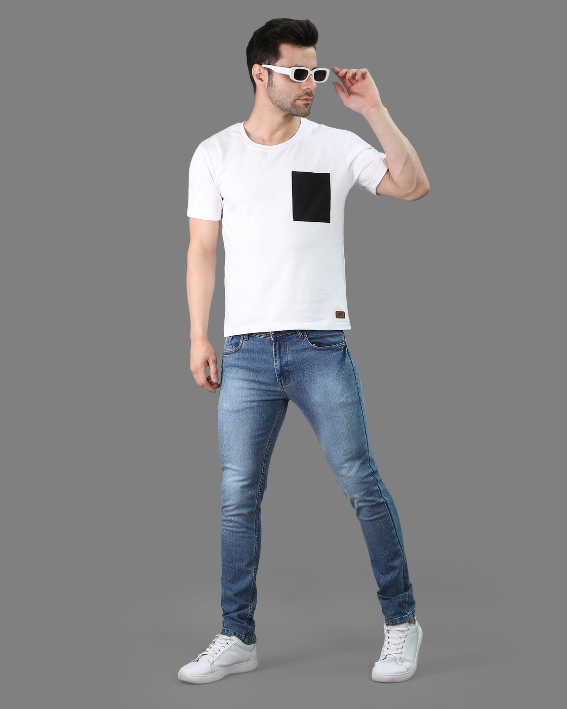 Blue Shaded Slim Fit Jean