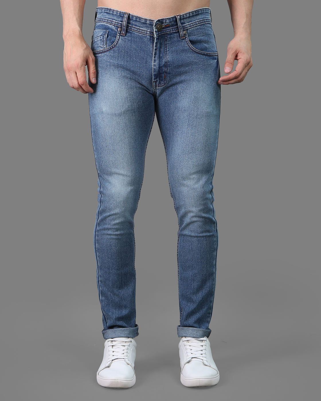 Blue Shaded Slim Fit Jean