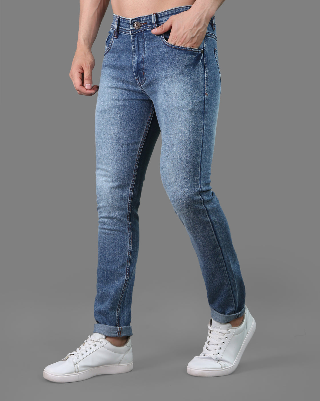 Blue Shaded Slim Fit Jean