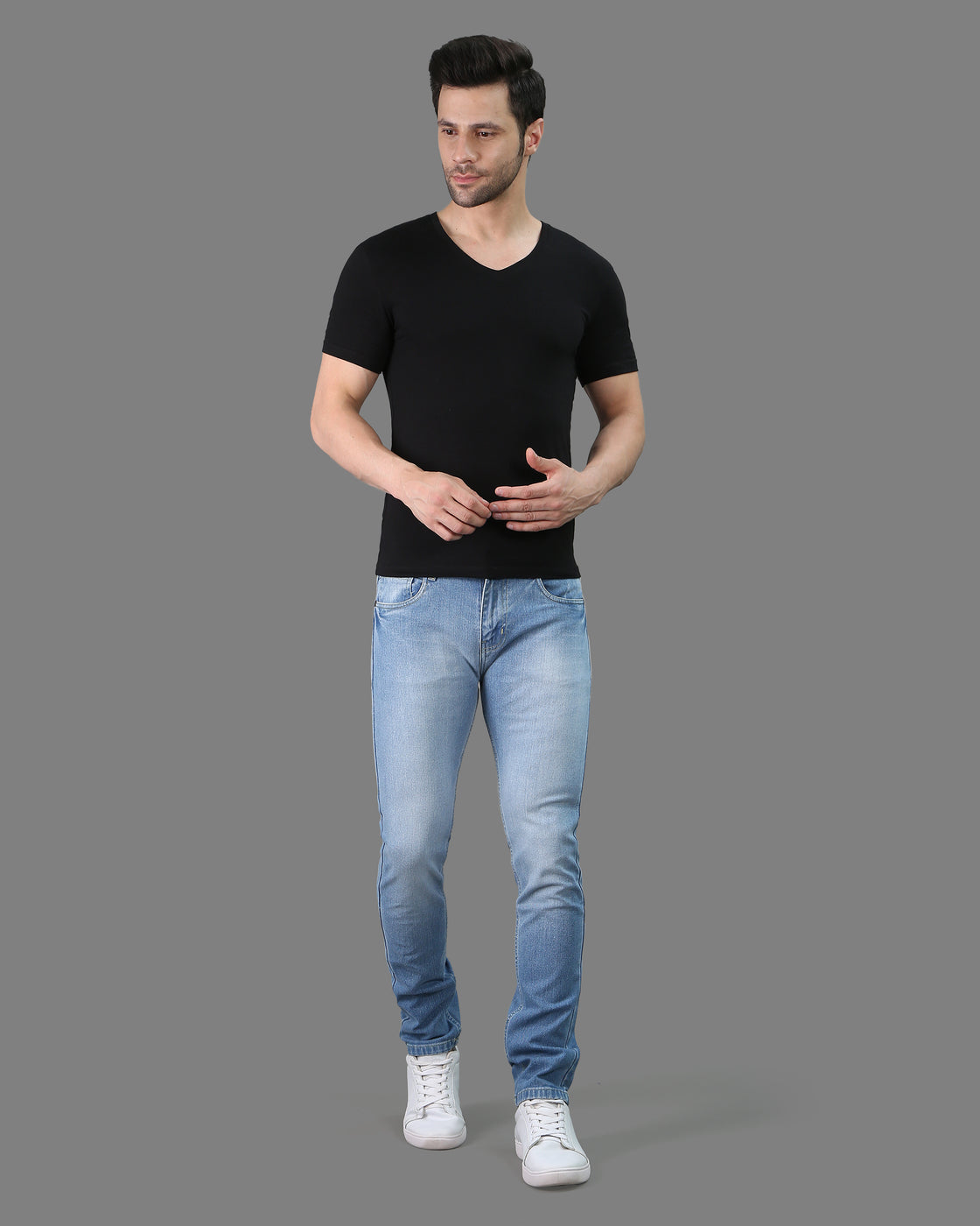 Curve Dark Blue High Waist Skinny Jeans