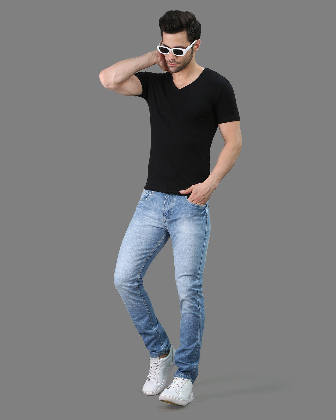 Curve Dark Blue High Waist Skinny Jeans