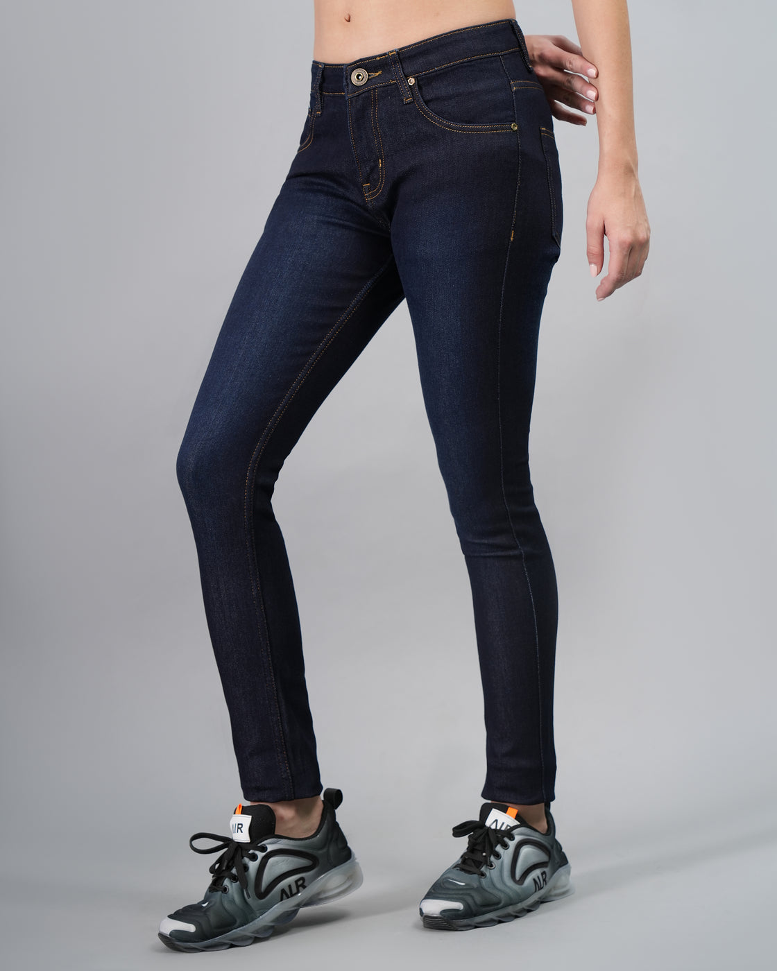 Dark Blue High Waist Skinny Jeans